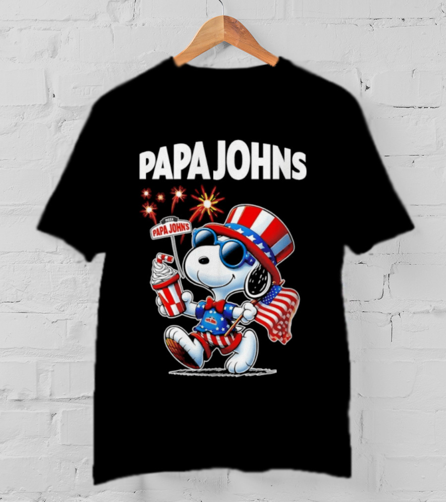 Papa Johns Snoopy 250th Anniversary America 1776 2026 Celebration T-Shirt