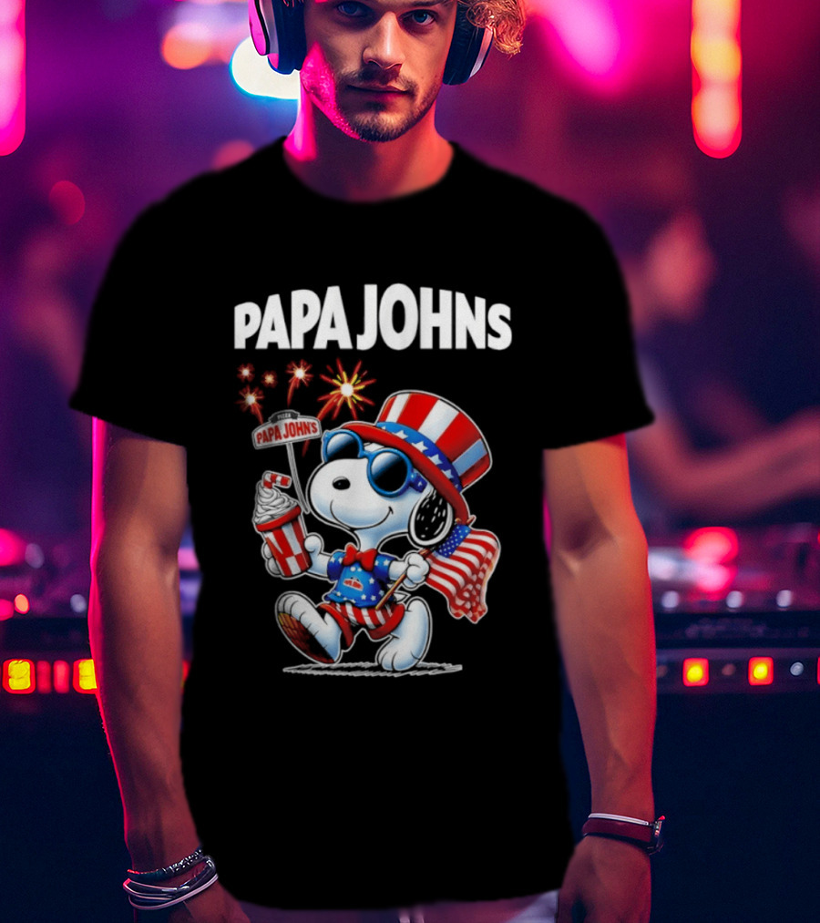 Papa Johns Snoopy 250th Anniversary America 1776 2026 Celebration T-Shirt