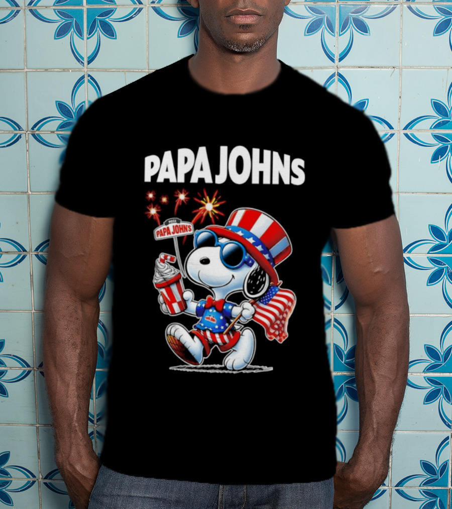 Papa Johns Snoopy 250th Anniversary America 1776 2026 Celebration T-Shirt
