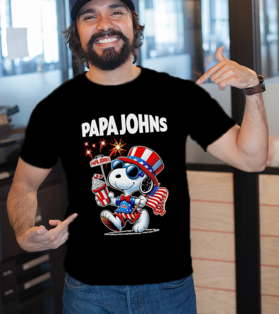 Papa Johns Snoopy 250th Anniversary America 1776 2026 Celebration T-Shirt