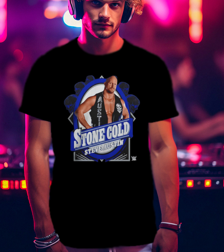Stone Cold Steve Austin WWE 2026 Iconic Vest Skull T-Shirt