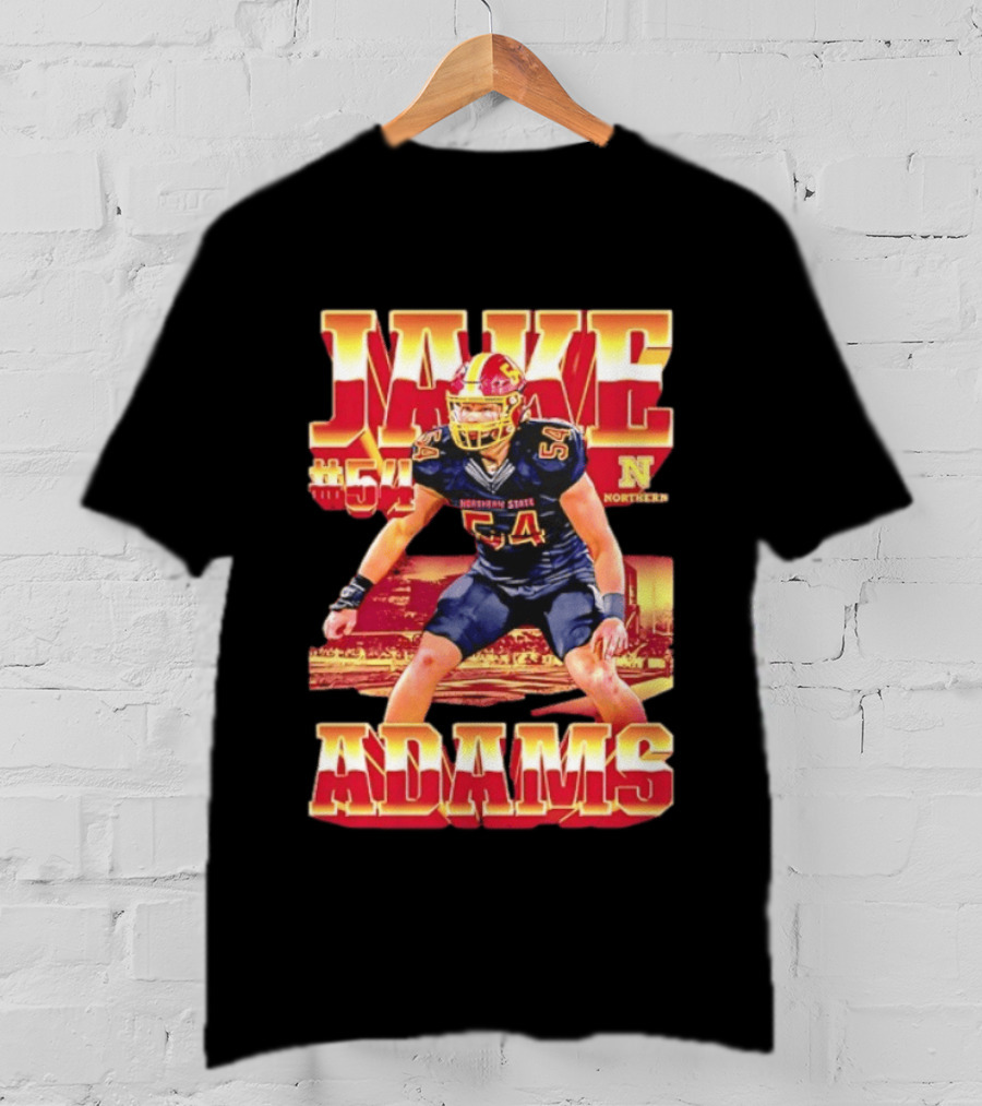 Jake Adams 54 Northern State University NCAA Football Player Number T-Shirt