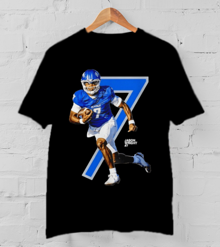 Buffalo Bulls Quarterback Jason Wright Number 7 NCAA Football Star Player T-Shirt