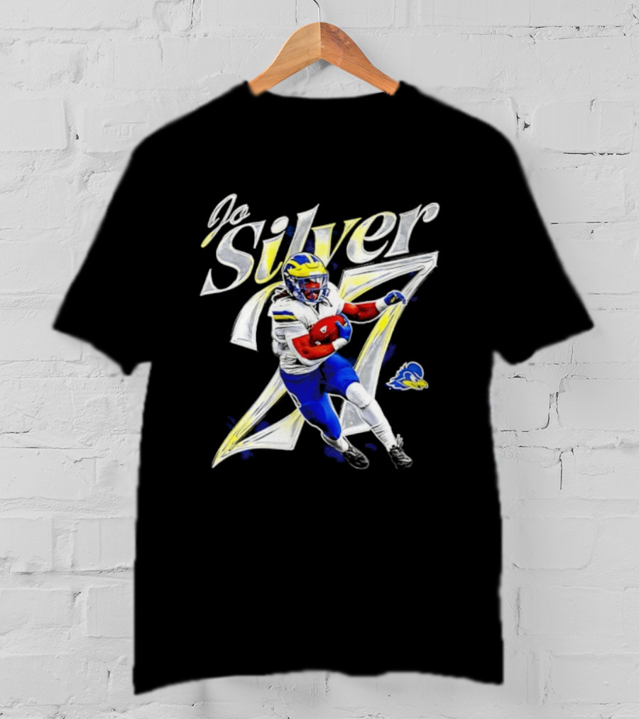 Jo Silver 27 Delaware Blue Hens Football Player NCAA T-Shirt