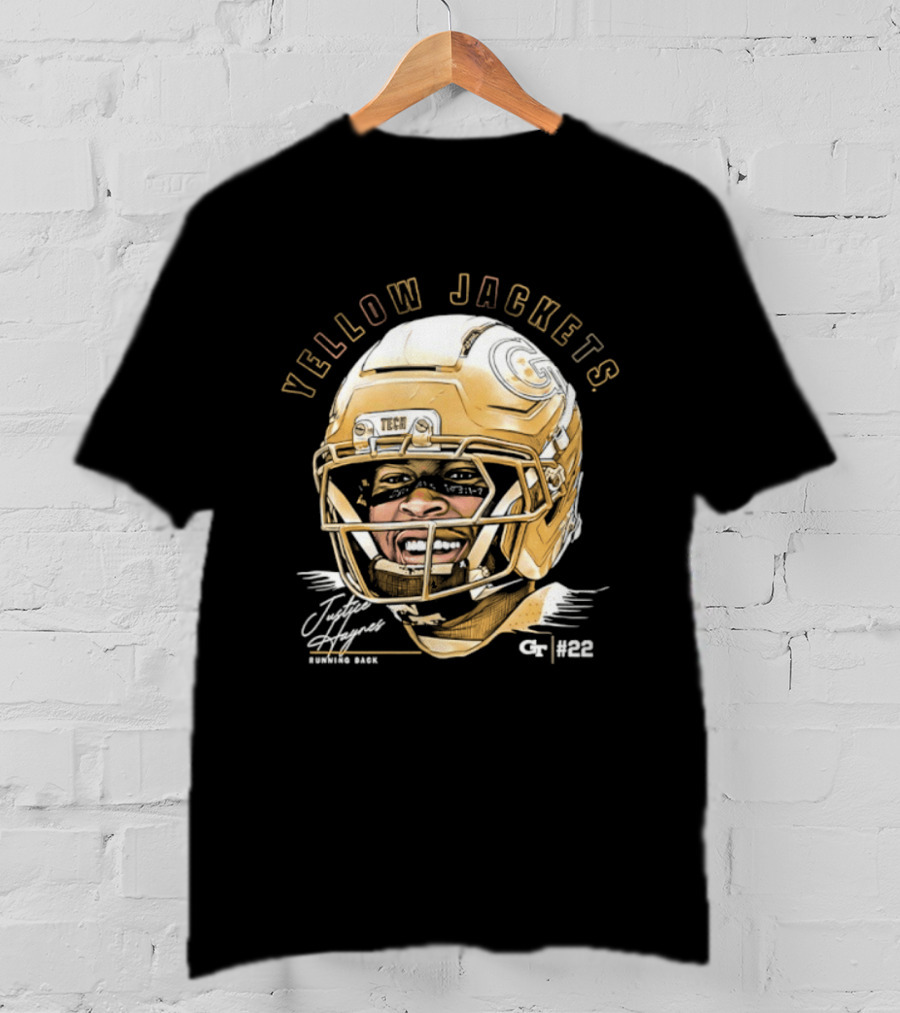 Georgia Tech Yellow Jackets Justice Haynes Running Back 22 Football T-Shirt