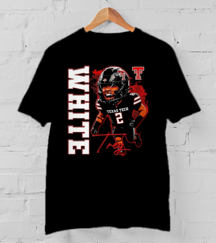 Texas Tech Red Raiders Trey White 2 NCAA Football Caricature T-Shirt