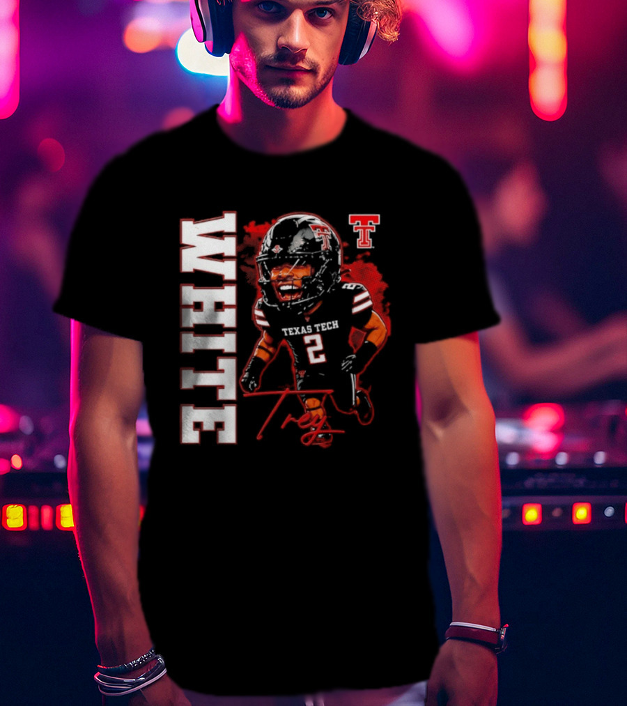 Texas Tech Red Raiders Trey White 2 NCAA Football Caricature T-Shirt