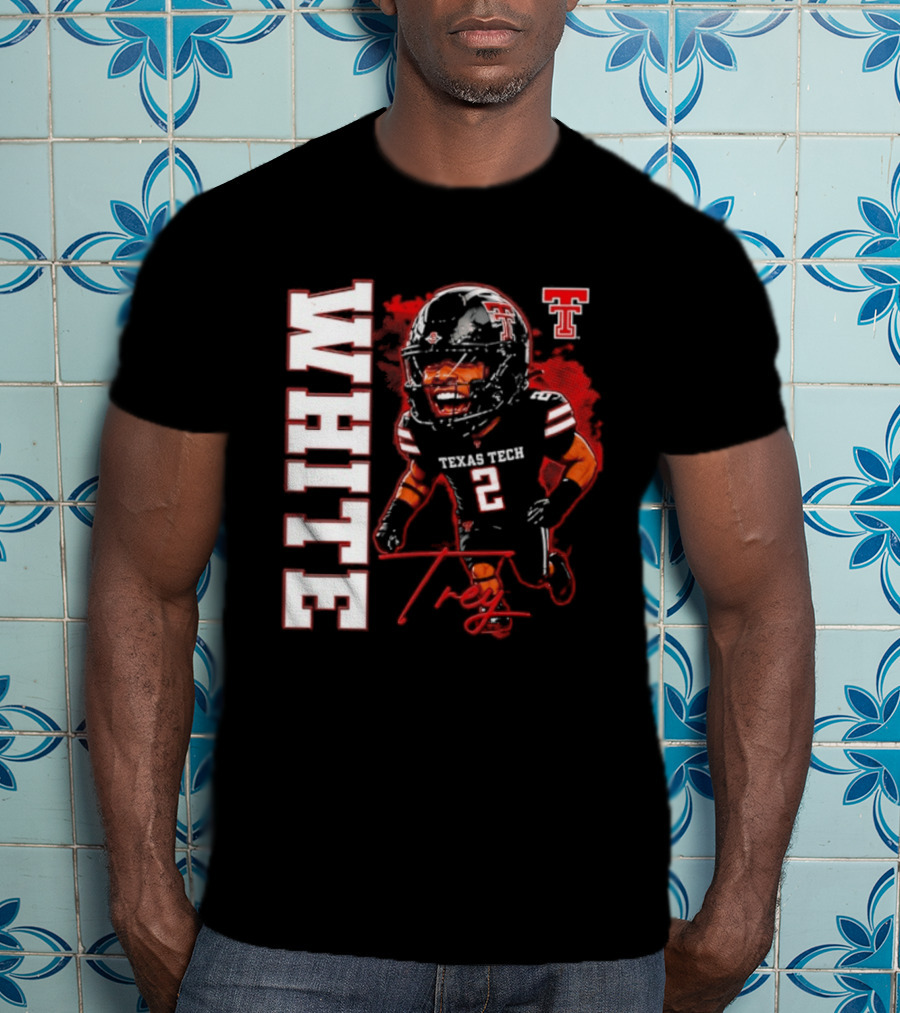Texas Tech Red Raiders Trey White 2 NCAA Football Caricature T-Shirt