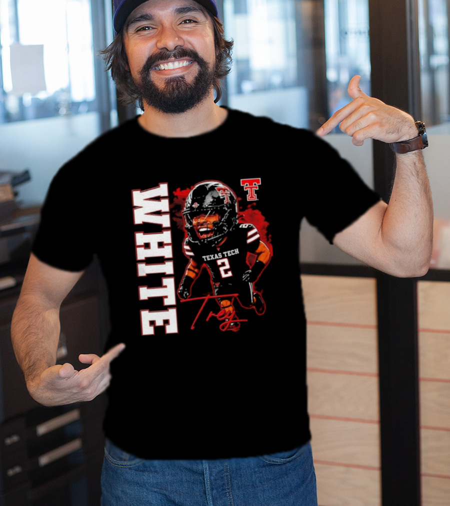 Texas Tech Red Raiders Trey White 2 NCAA Football Caricature T-Shirt