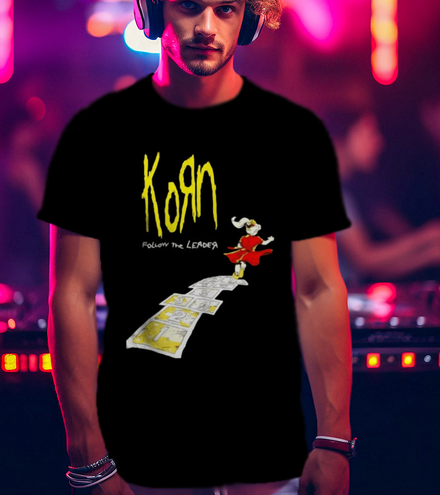 Korn Follow The Leader Nu Metal Band Hopscotch Cover T-Shirt
