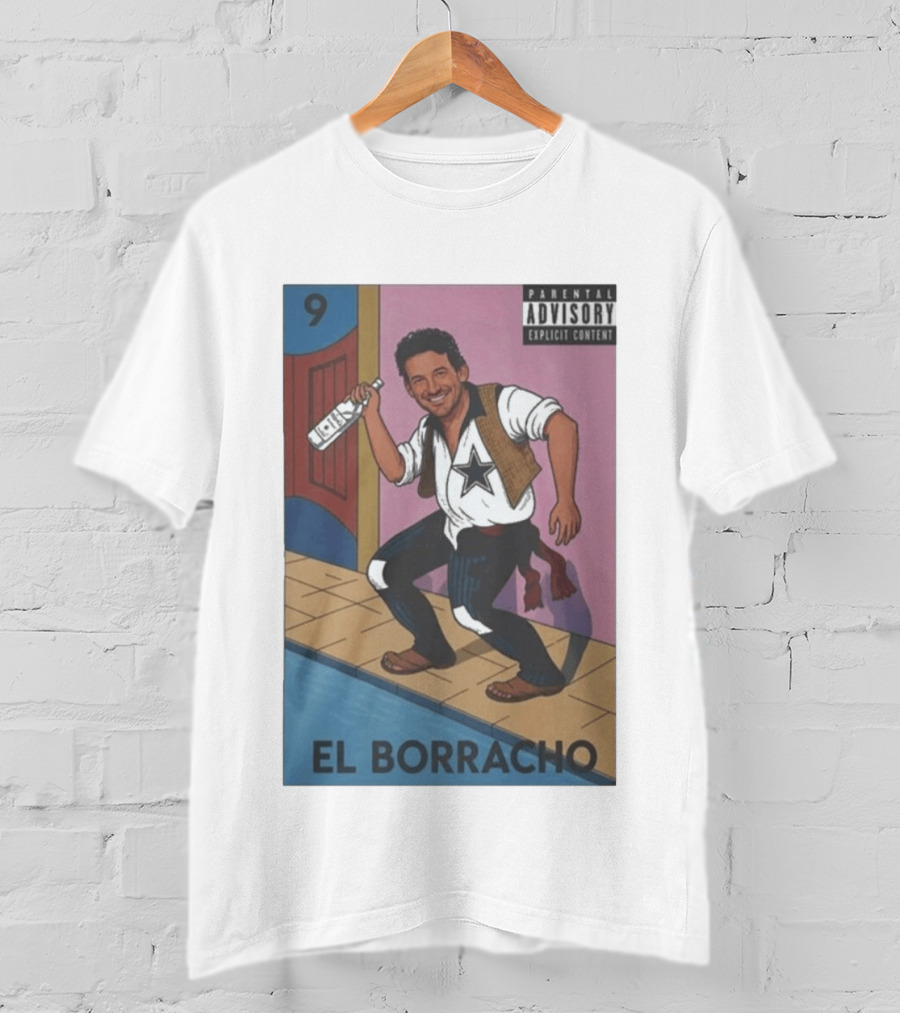 Tony Romo El Borracho Parental Explicit Content 9 Dallas Football Star T-Shirt