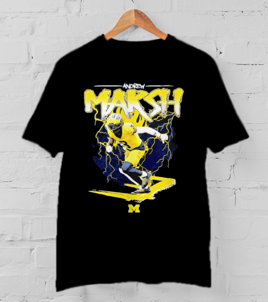 Andrew Marsh 3 Michigan Wolverines Football Player NCAA T-Shirt