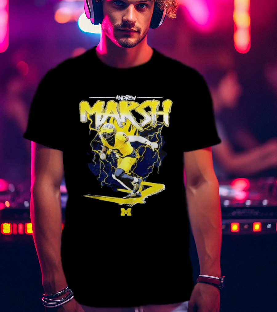 Andrew Marsh 3 Michigan Wolverines Football Player NCAA T-Shirt