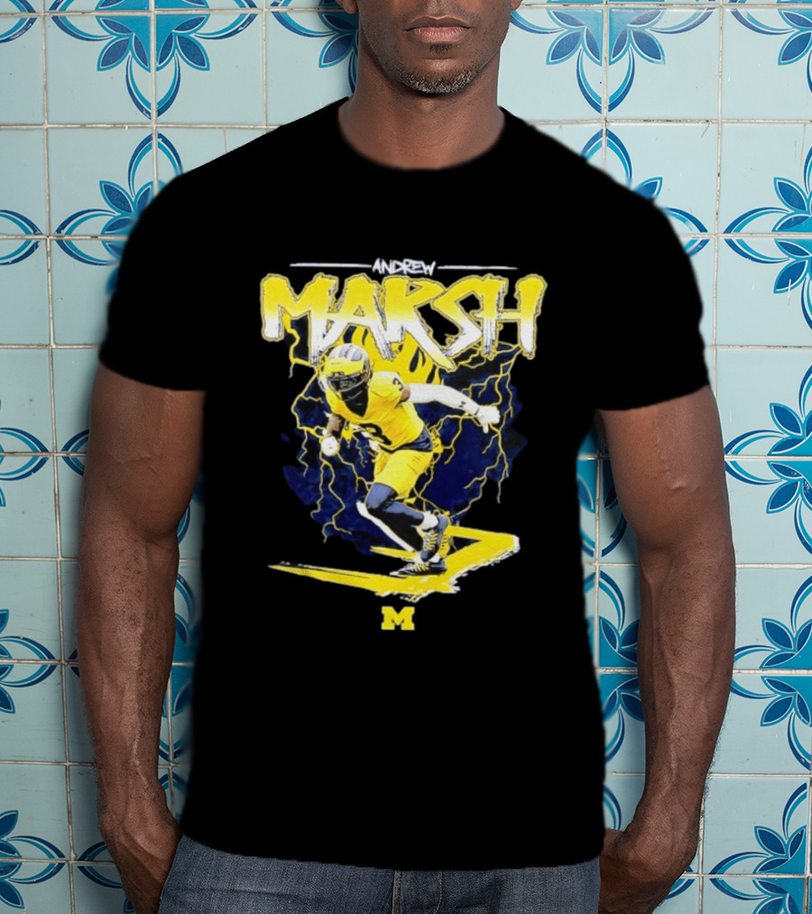Andrew Marsh 3 Michigan Wolverines Football Player NCAA T-Shirt