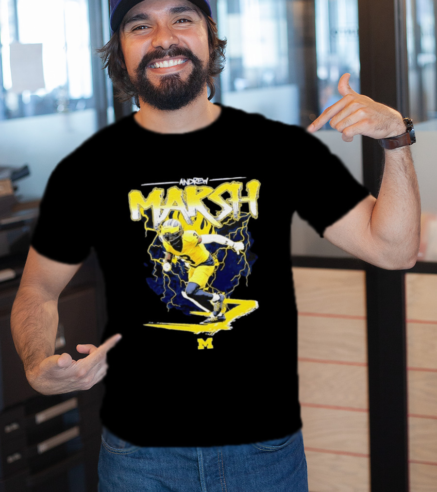 Andrew Marsh 3 Michigan Wolverines Football Player NCAA T-Shirt