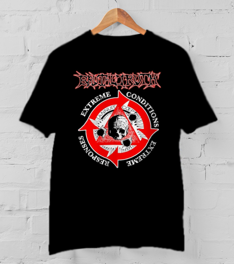 Brutal Truth Extreme Conditions Extreme Responses Skull Triangle Arrows T-Shirt