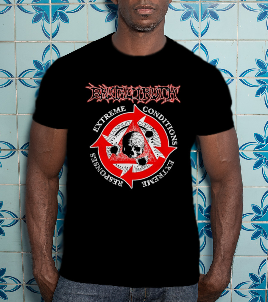 Brutal Truth Extreme Conditions Extreme Responses Skull Triangle Arrows T-Shirt