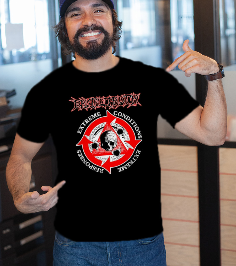 Brutal Truth Extreme Conditions Extreme Responses Skull Triangle Arrows T-Shirt
