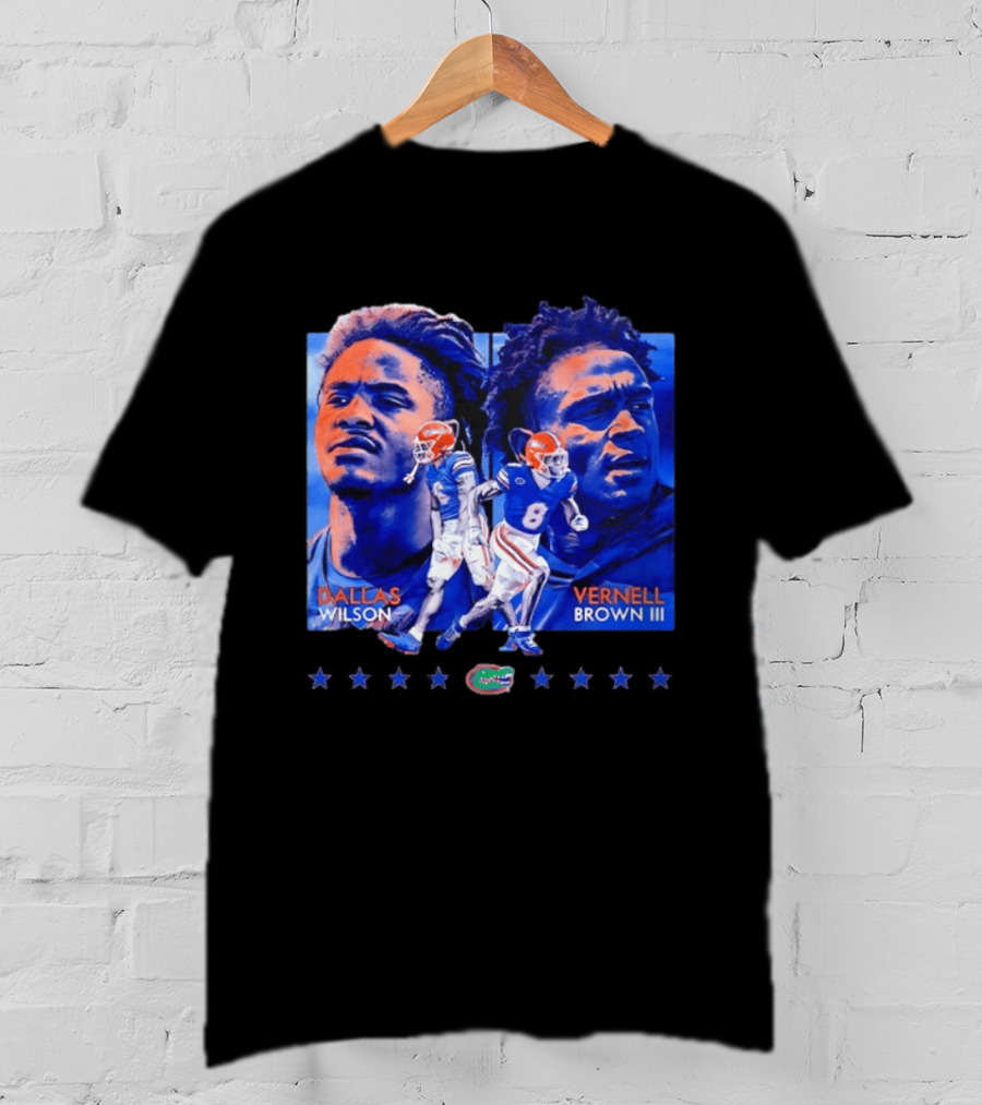 Dallas Wilson Vernell Brown III Florida Gators NCAA Football Player Portraits T-Shirt