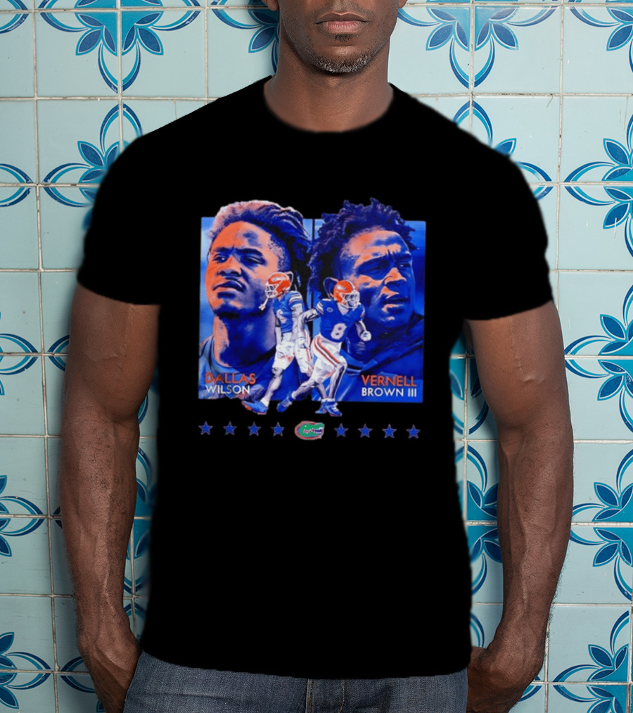 Dallas Wilson Vernell Brown III Florida Gators NCAA Football Player Portraits T-Shirt