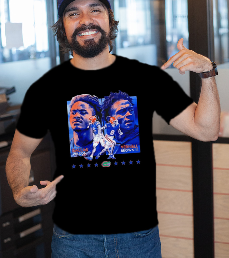 Dallas Wilson Vernell Brown III Florida Gators NCAA Football Player Portraits T-Shirt