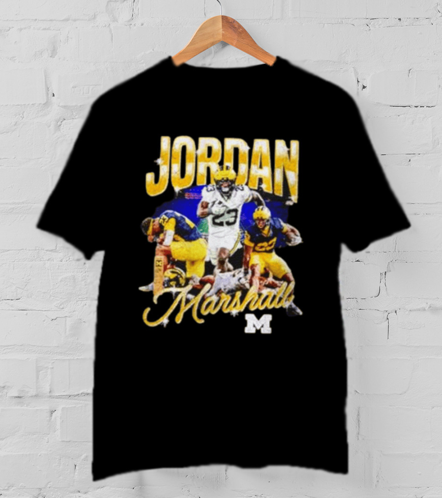 Jordan Marshall Michigan Wolverines 23 Football Collage T-Shirt