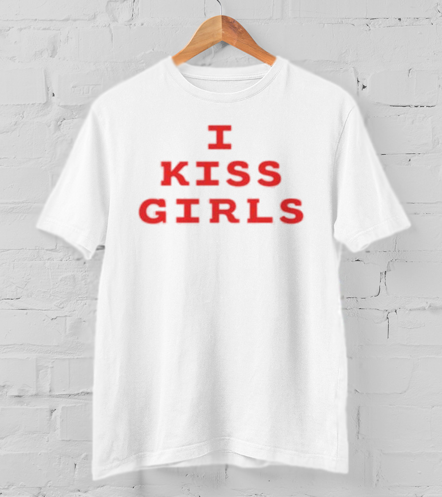 I Kiss Girls Bold Red T-Shirt