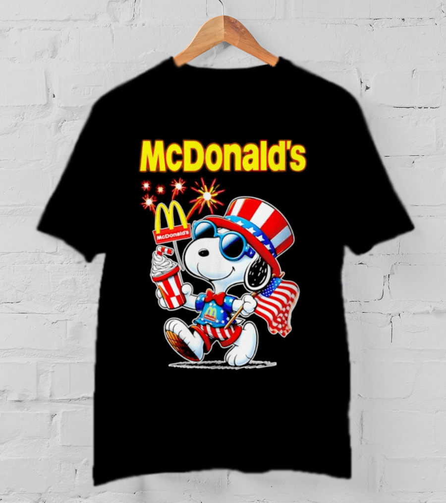 Snoopy McDonald's American Celebration 1776 2026 250th Anniversary Patriotic T-Shirt
