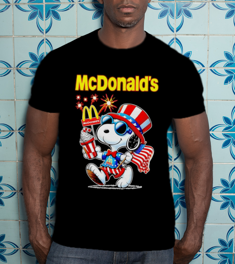 Snoopy McDonald's American Celebration 1776 2026 250th Anniversary Patriotic T-Shirt