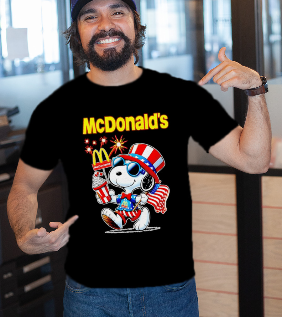 Snoopy McDonald's American Celebration 1776 2026 250th Anniversary Patriotic T-Shirt
