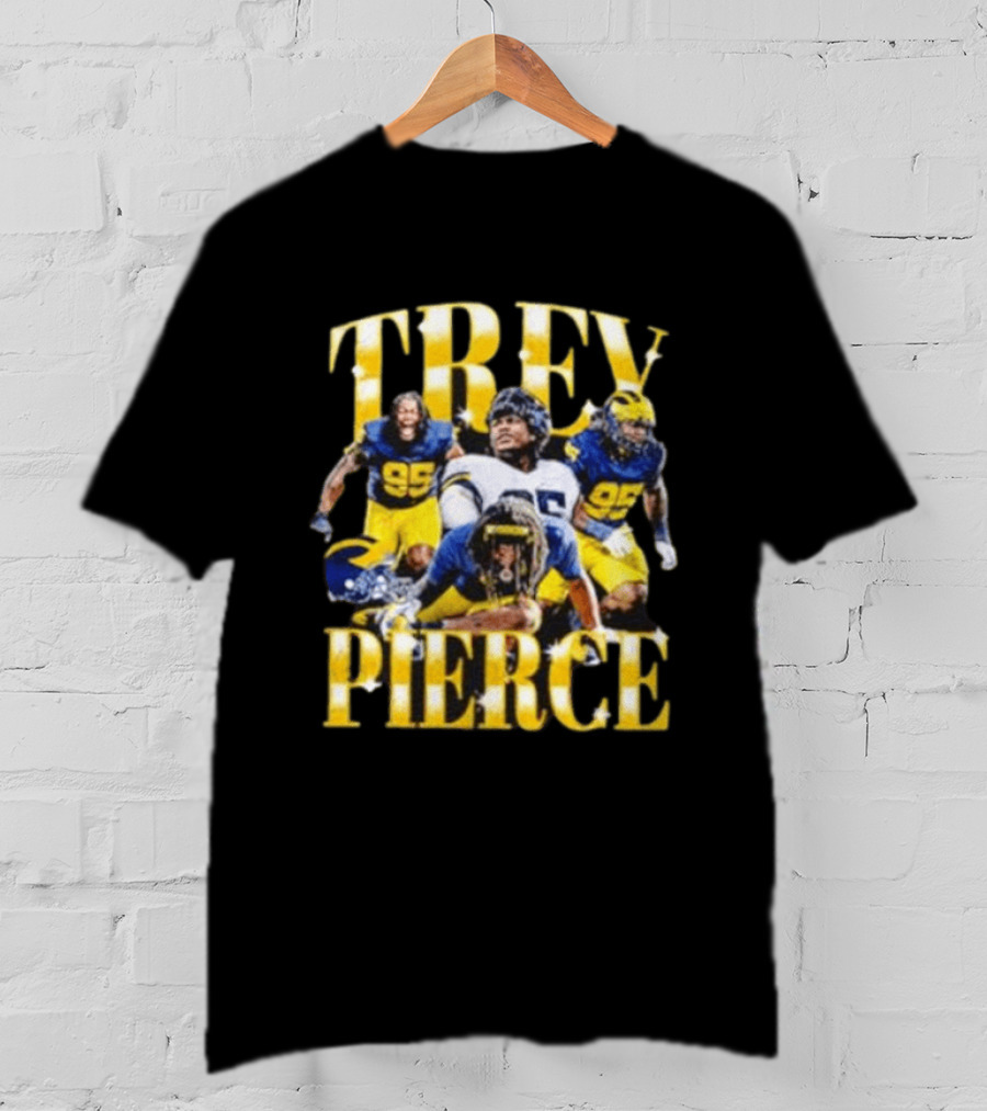 Trey Pierce Michigan Wolverines No 95 Football Collage T-Shirt