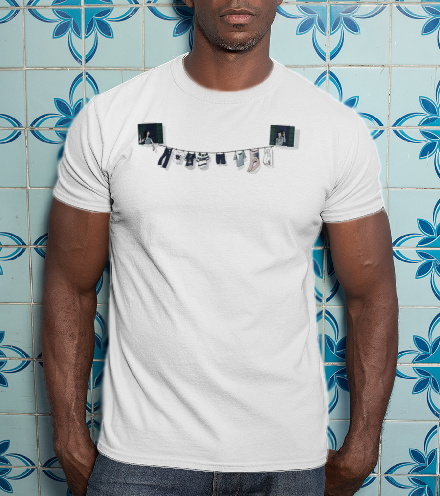 Colorful Our Washing Line Laundry Hanging T-Shirt