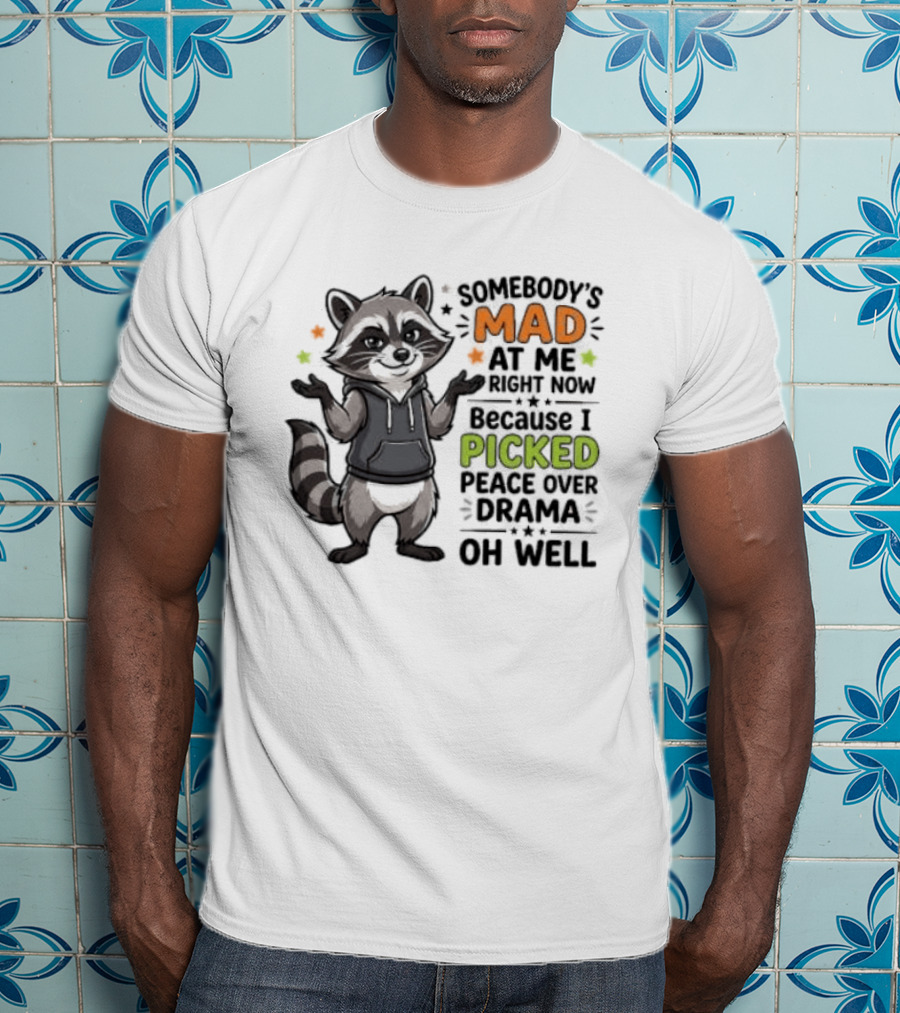 Somebody's Mad At Me Because I Picked Peace Over Drama Raccoon Oh Well T-Shirt