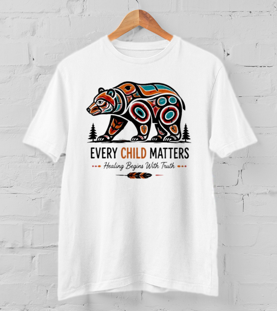 Every Child Matters Bear Healing Begins With Truth Indigenous T-Shirt