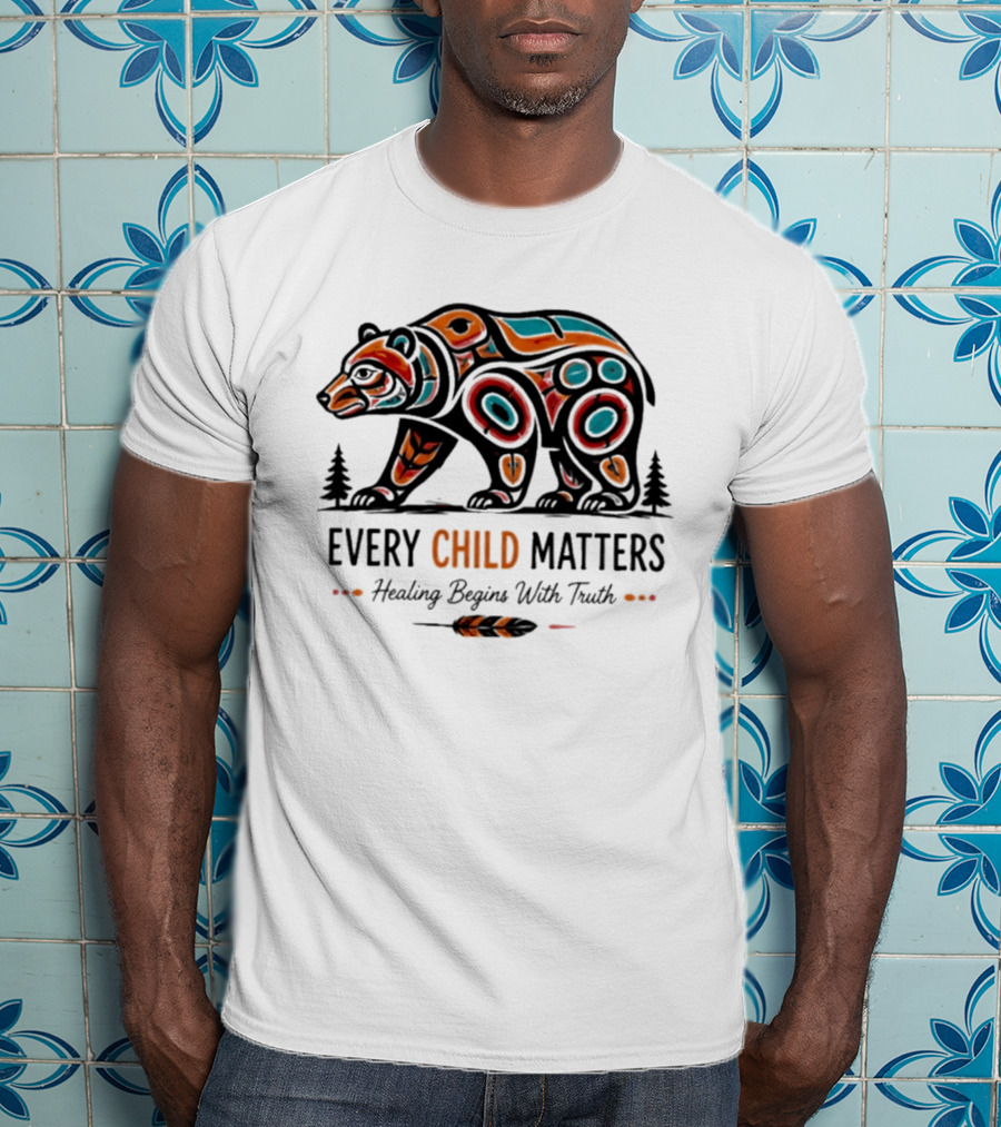 Every Child Matters Bear Healing Begins With Truth Indigenous T-Shirt