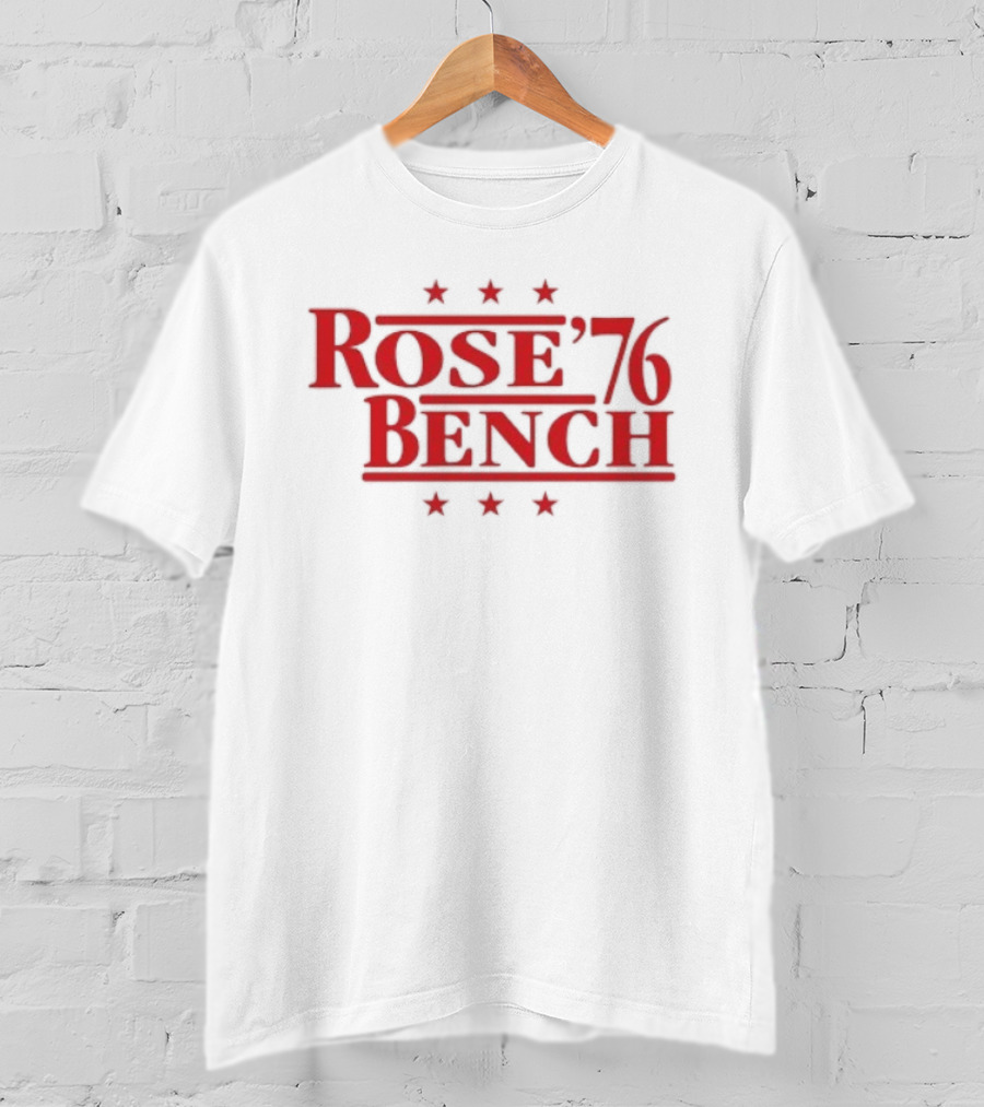 Rose Bench 76 Cincinnati Reds Baseball Stars T-Shirt