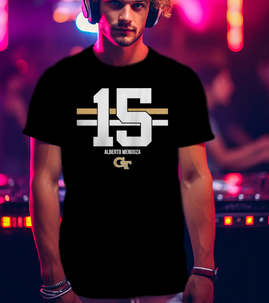 Alberto Mendoza 15 Georgia Tech NCAA GT Football T-Shirt