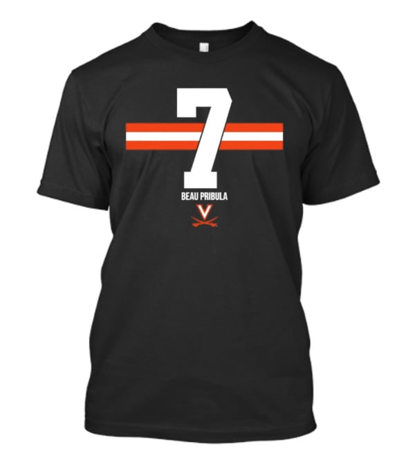 Beau Pribula 7 Virginia Cavaliers NCAA Football Number Seven T-Shirt