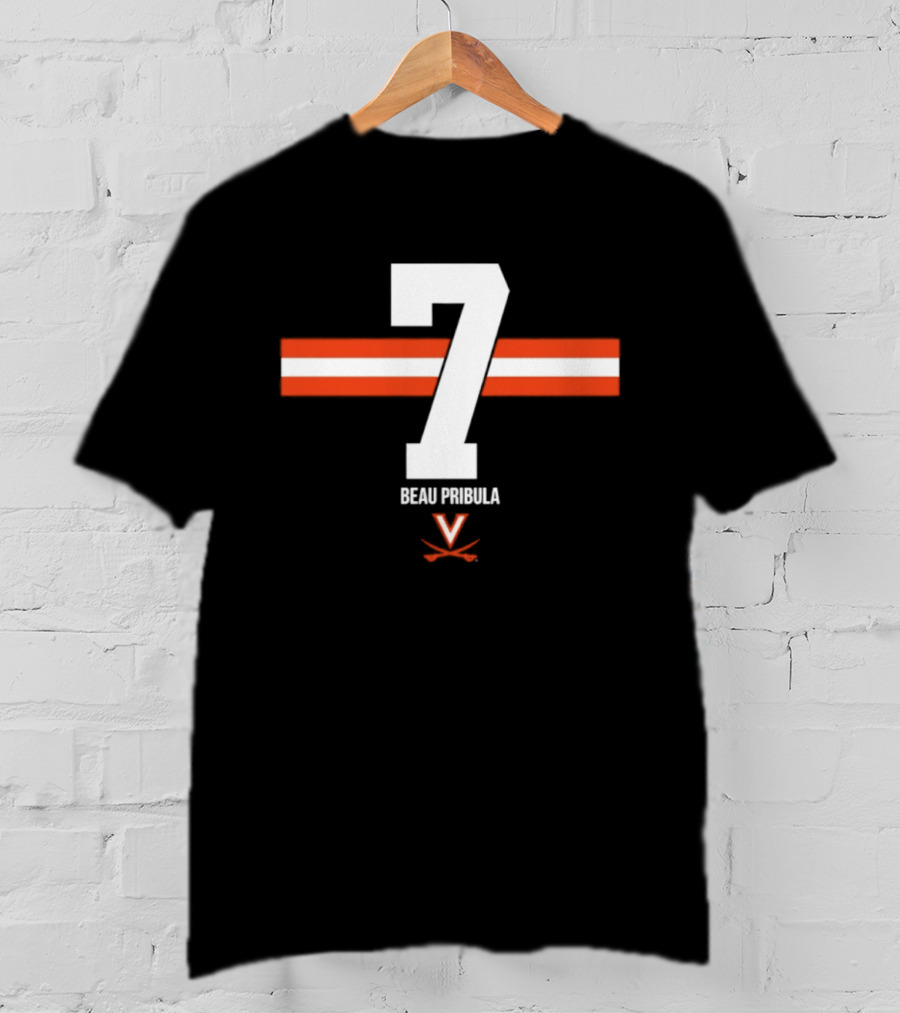 Beau Pribula 7 Virginia Cavaliers NCAA Football Number Seven T-Shirt