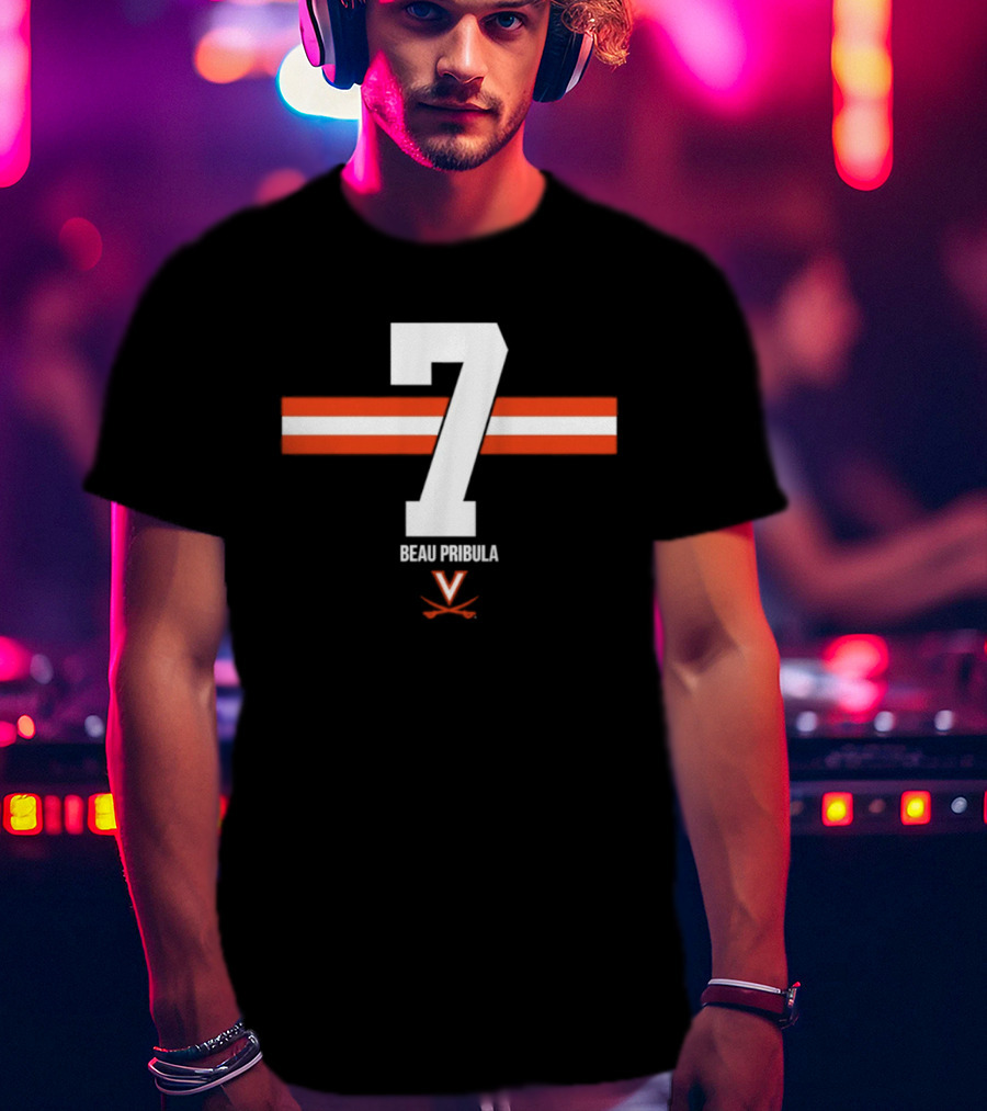 Beau Pribula 7 Virginia Cavaliers NCAA Football Number Seven T-Shirt
