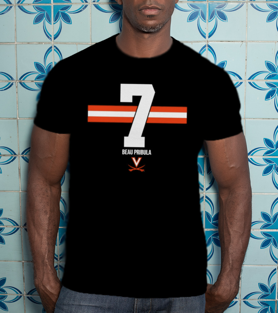 Beau Pribula 7 Virginia Cavaliers NCAA Football Number Seven T-Shirt
