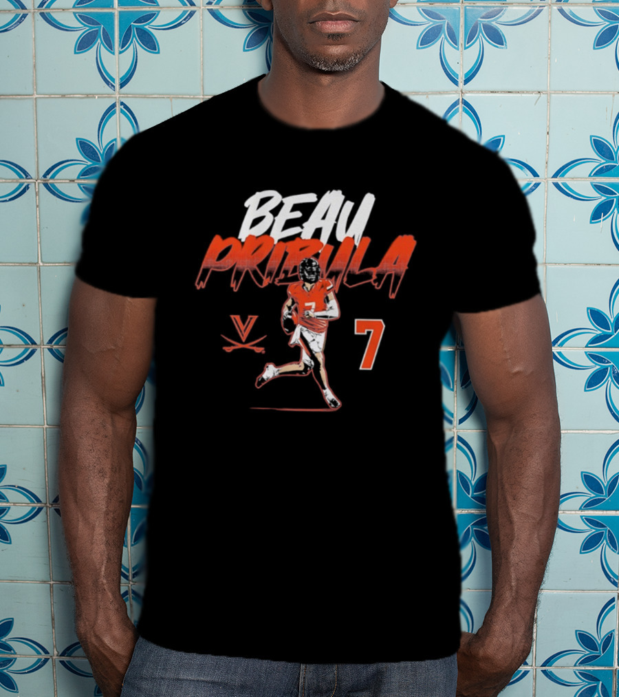Beau Pribula 7 Virginia Cavaliers NCAA Football T-Shirt