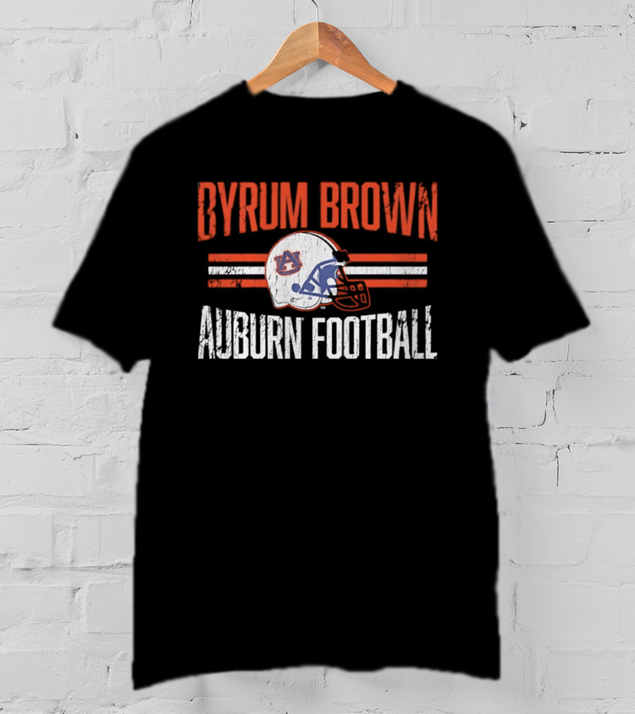 Byrum Brown Auburn Football NCAA Tigers Helmet Hero T-Shirt