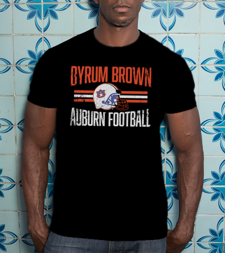 Byrum Brown Auburn Football NCAA Tigers Helmet Hero T-Shirt