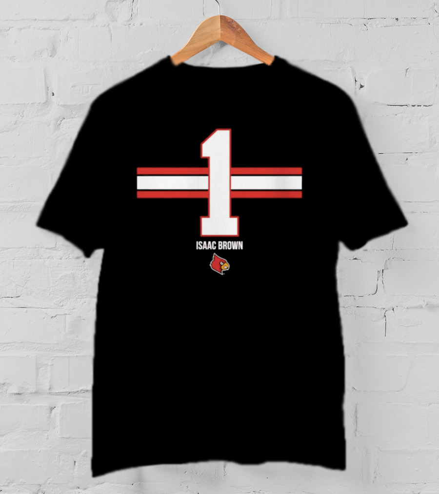 Isaac Brown 1 Louisville Cardinals NCAA Football Number T-Shirt