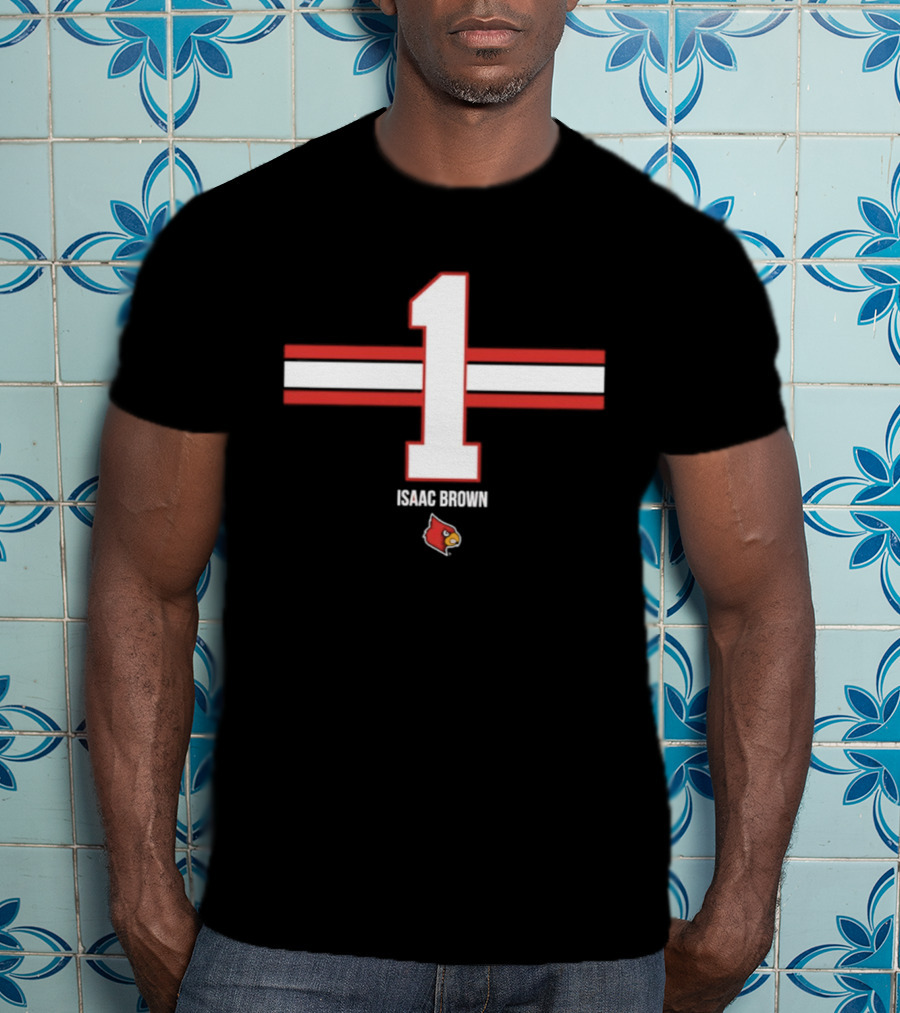Isaac Brown 1 Louisville Cardinals NCAA Football Number T-Shirt