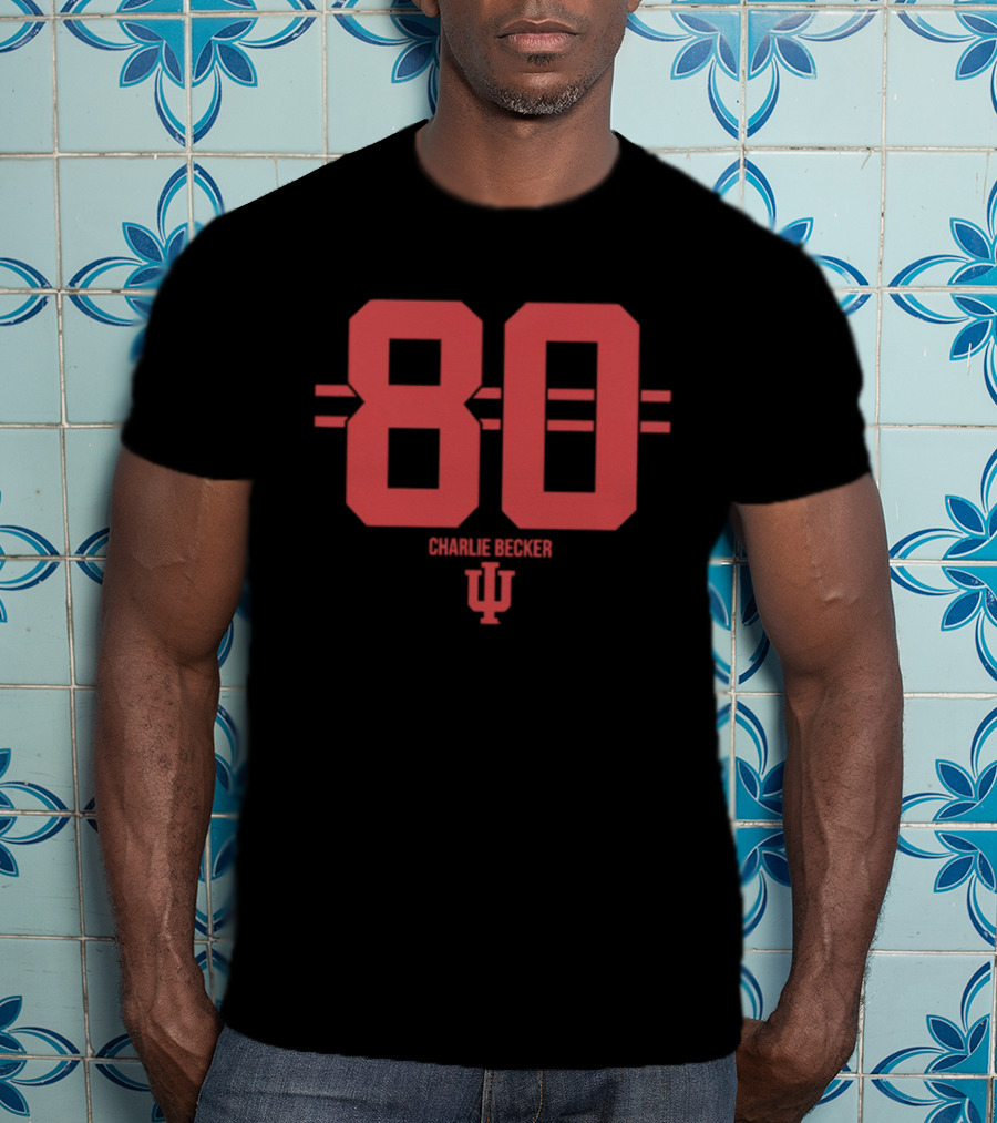 Charlie Becker 80 Indiana Hoosiers NCAA Football IU T-Shirt