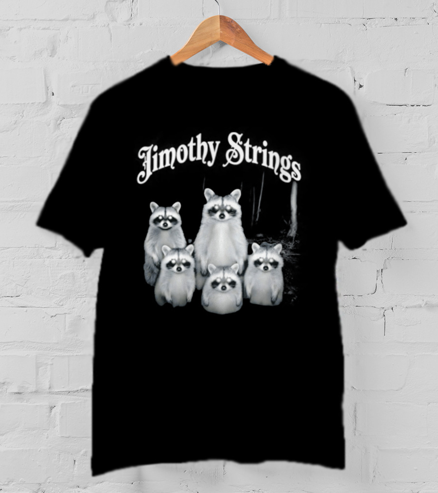 Jimothy Strings Cute Raccoon Family T-Shirt