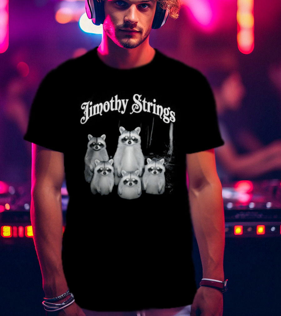 Jimothy Strings Cute Raccoon Family T-Shirt