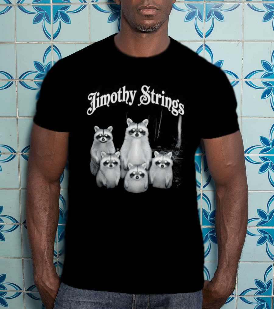 Jimothy Strings Cute Raccoon Family T-Shirt